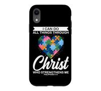 I Can Do All Things Through Christ Christian Autism Puzzle Case for iPhone XR