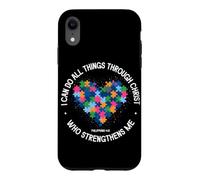 I Can Do All Things Through Christ Christian Autism Puzzle Case for iPhone XR