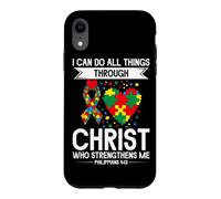 I Can Do All Things Through Christ Christian Autism Puzzle Case for iPhone XR