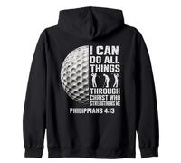 I Can Do All Things Through Christ Christian Golfer Zip Hoodie