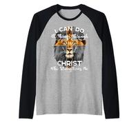 I Can Do All Things Through Christ Christian Lion Faith Raglan Baseball Tee