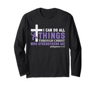 I Can Do All Things Through Christ Epilepsy Awareness Purple Long Sleeve T-Shirt