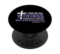 I Can Do All Things Through Christ Epilepsy Awareness Purple PopSockets Adhesive PopGrip