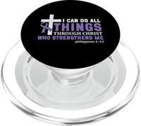 I Can Do All Things Through Christ Epilepsy Awareness Purple PopSockets PopGrip for MagSafe