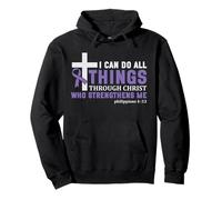 I Can Do All Things Through Christ Epilepsy Awareness Purple Pullover Hoodie