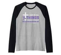 I Can Do All Things Through Christ Epilepsy Awareness Purple Raglan Baseball Tee