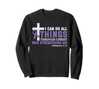 I Can Do All Things Through Christ Epilepsy Awareness Purple Sweatshirt