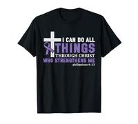 I Can Do All Things Through Christ Epilepsy Awareness Purple T-Shirt
