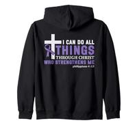 I Can Do All Things Through Christ Epilepsy Awareness Purple Zip Hoodie