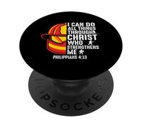 I Can Do All Things Through Christ Firefighter PopSockets Adhesive PopGrip
