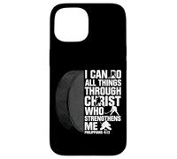 I Can Do All Things Through Christ Hockey Philippians 4 13 Case for iPhone 15
