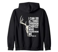 I Can Do All Things Through Christ Hunting Deer Zip Hoodie