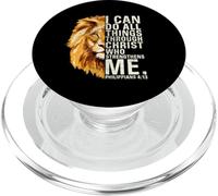 I Can Do All Things Through Christ Lion Bible Verse PopSockets PopGrip for MagSafe