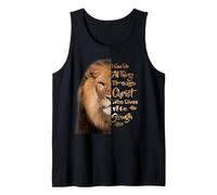 I Can Do All Things Through Christ - Lion Face - Powerful Tank Top