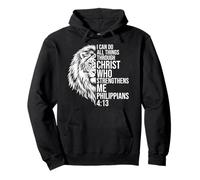 I Can Do All Things Through Christ Lion of Judah Christian Pullover Hoodie
