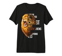 I Can Do All Things Through Christ Lion of Judah Religious Premium T-Shirt