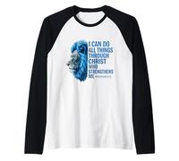 I Can Do All Things Through Christ Lion Philippians 4:13 Raglan Baseball Tee