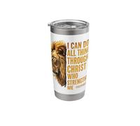 I Can Do All Things Through Christ Lion Philippians 4:13 Stainless Steel Insulated Tumbler