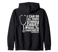 I Can Do All Things Through Christ Nurse Faith Zip Hoodie