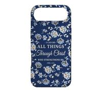 I Can Do All Things Through Christ Phil 4:13 Navy Floral Case for iPhone Air