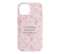 I Can Do All Things Through Christ Philip 4:13 Pink Flora Case for iPhone 14