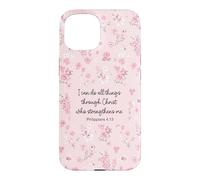 I Can Do All Things Through Christ Philip 4:13 Pink Flora Case for iPhone 15