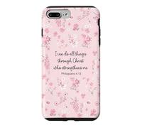 I Can Do All Things Through Christ Philip 4:13 Pink Flora Case for iPhone 7 Plus/8 Plus