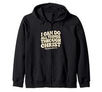 I Can Do All Things Through Christ - Philippians 4:13 Bible Zip Hoodie