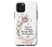 I Can Do All Things Through Christ Philippians 4:13 Floral Case for iPhone 11 Pro