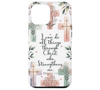 I Can Do All Things Through Christ Philippians 4:13 Floral Case for iPhone 12 Pro Max