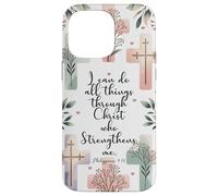 I Can Do All Things Through Christ Philippians 4:13 Floral Case for iPhone 14 Pro Max