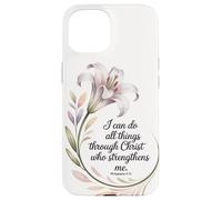 I Can Do All Things Through Christ Philippians 4:13 Floral Case for iPhone 15