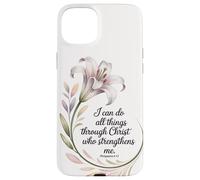 I Can Do All Things Through Christ Philippians 4:13 Floral Case for iPhone 15 Plus