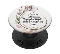 I Can Do All Things Through Christ Philippians 4:13 Floral PopSockets Adhesive PopGrip