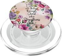 I Can Do All Things Through Christ Philippians 4:13 Floral PopSockets PopGrip for MagSafe