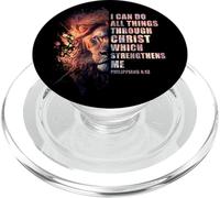 I Can Do All Things Through Christ - Philippians 4:13 Lion PopSockets PopGrip for MagSafe