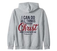 I Can Do All Things Through Christ Philippians Baseball Zip Hoodie
