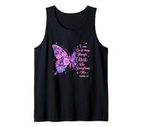 I Can Do All Things Through Christ Pretty Butterfly Women Tank Top