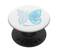 I Can Do All Things Through Christ Religious Butterfly Art PopSockets Adhesive PopGrip