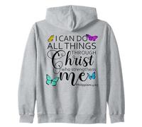 I Can Do All Things Through Christ Sign Philippians 4 13 God Zip Hoodie