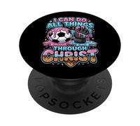 I Can Do All Things Through Christ Soccer Goalie Ice Cream PopSockets Adhesive PopGrip