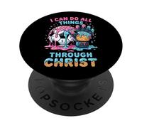 I Can Do All Things Through Christ Soccer Goalie Ice Cream PopSockets Adhesive PopGrip