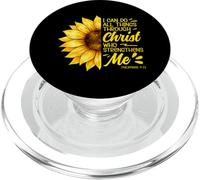 I Can Do All Things Through Christ Sunflower Bible Verse PopSockets PopGrip for MagSafe
