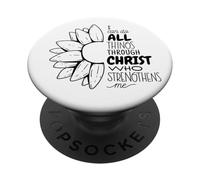 I Can Do All Things Through Christ Sunflower PopSockets Adhesive PopGrip