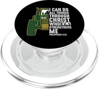 I Can Do All Things Through Christ Tractor Philippians 4 13 PopSockets PopGrip for MagSafe