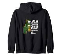I Can Do All Things Through Christ Tractor Philippians 4 13 Zip Hoodie