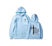 I Can Do All Things Through Christ Trendy Double-Sided Sweatshirt (Blue L)