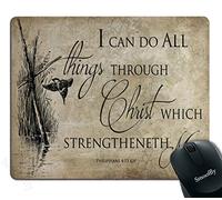 I Can Do All Things Through Christ Which Strengtheneth Me Mouse Pad Stitched Edge Mouse Pads Rubber Base Mousepads For Home Work Office 25X30Cm