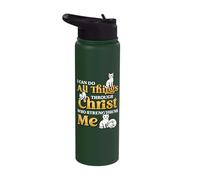 I Can Do All Things Through Christ Who Strengthens Me Cats Stainless Steel Insulated Water Bottle