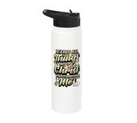 I Can Do All Things Through Christ Who Strengthens Me Cats Stainless Steel Insulated Water Bottle